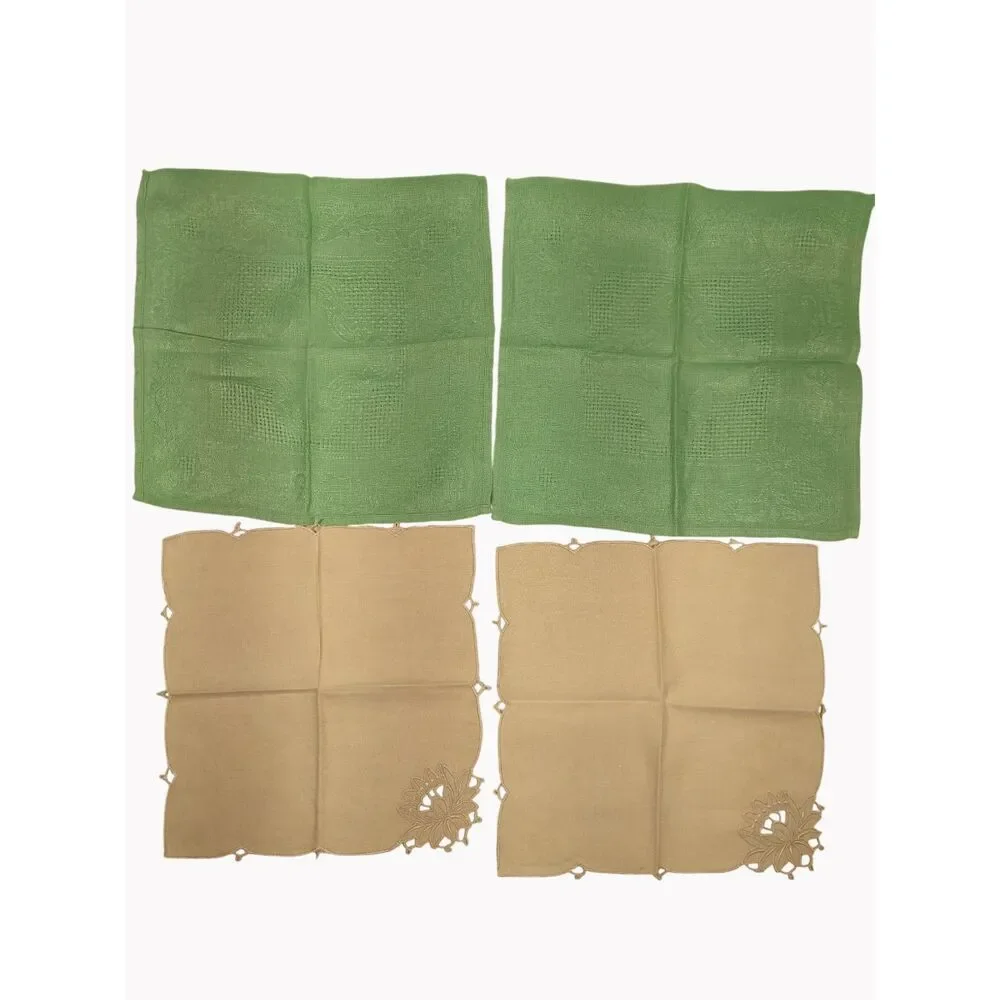 Grab Bag Box Vintage Napkins Use Or Cutter Embroidery Jacquard Damask 19pcs Lot